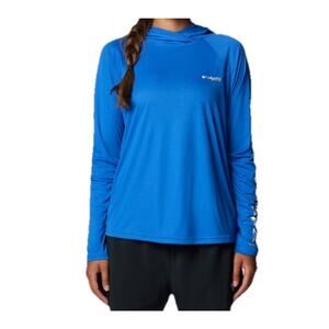 Columbia PFG Omni-Shade Hoodie Women’s SP Blue Lightweight Fishing Pullover